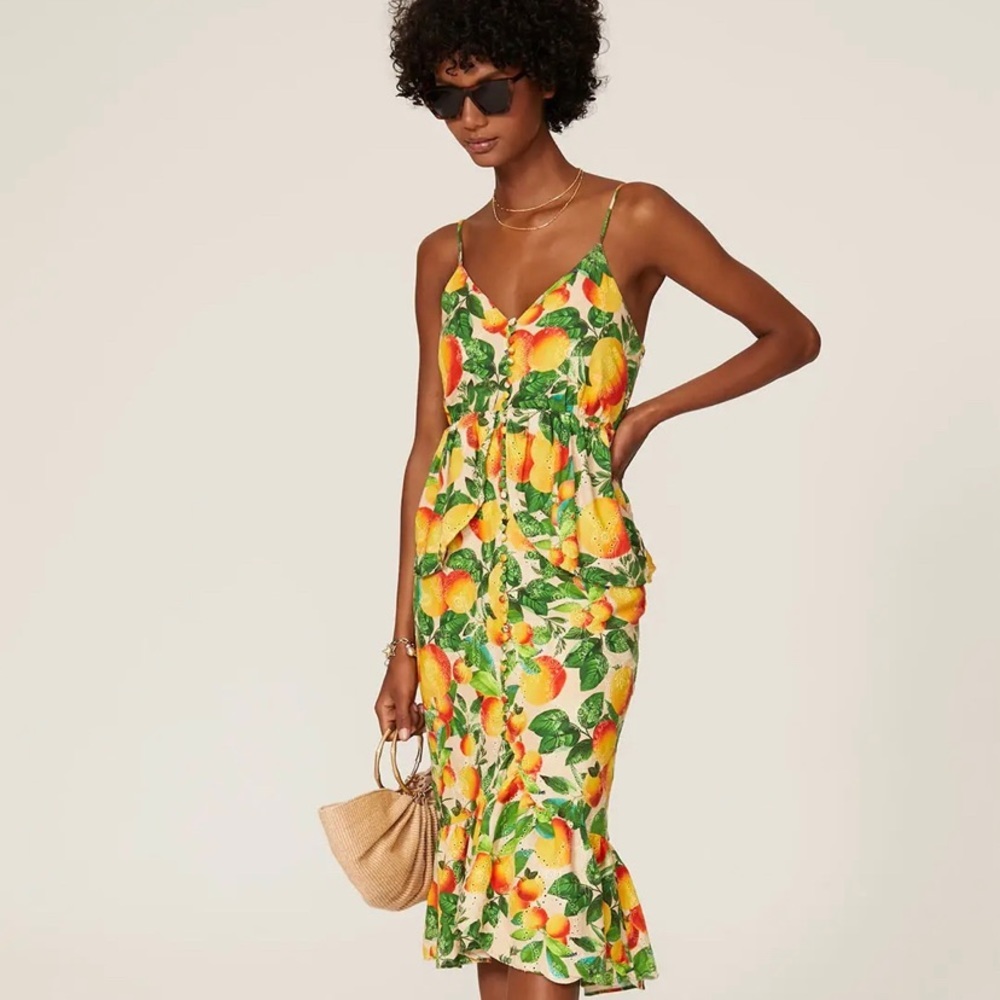 FARM Rio Sands Linen Midi Dress